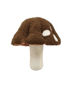 Mushroom Novelty Pillow Brown & Cream Plush